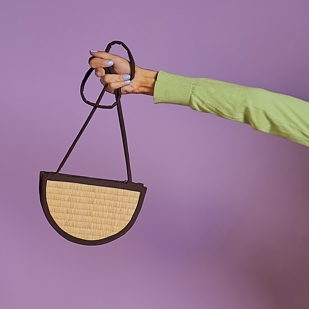 handmade bamboo crossbody purse